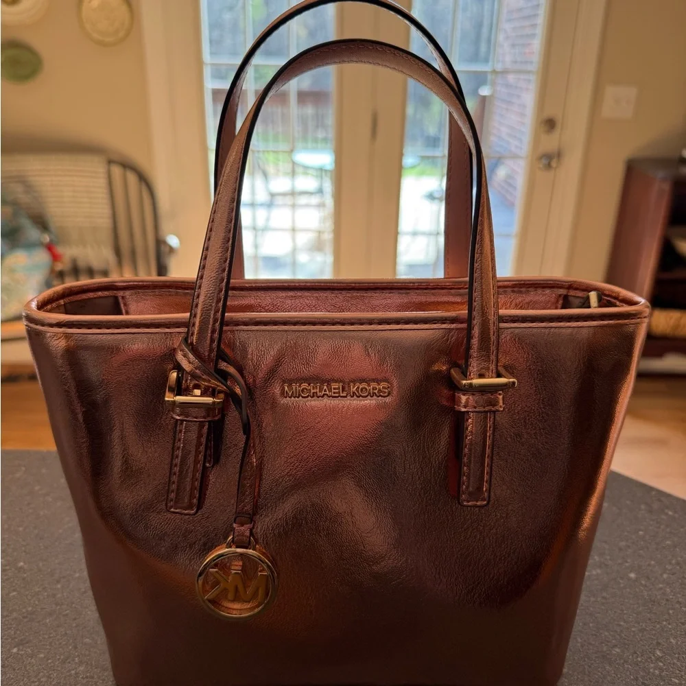 Michael Kors Shiny Copper Tote Bag